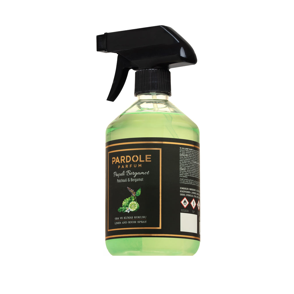 Raum- und Stoffduft – Patchouli & Bergamotte 500 ml.